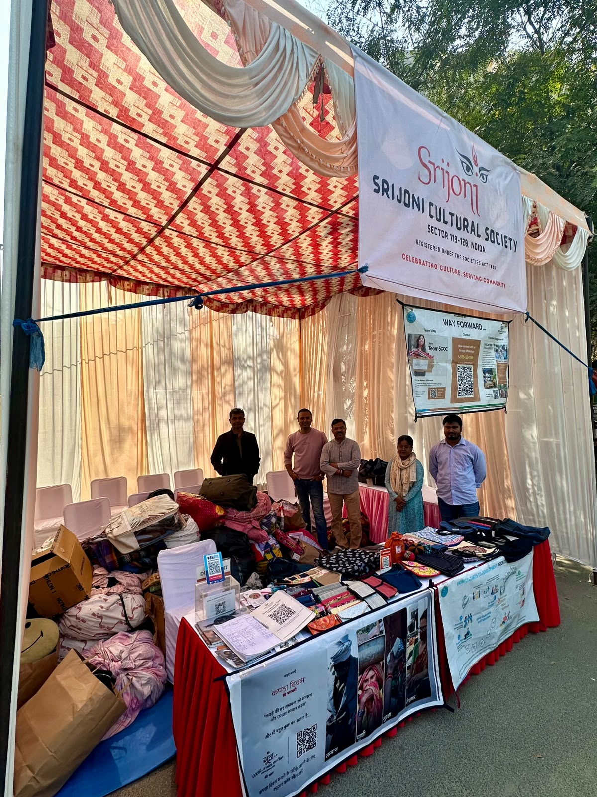 Cloth distribution drive by Srijoni Cultural Society